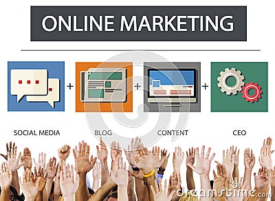 Online Marketing Business Content Strategy Target Concept Stock Photo