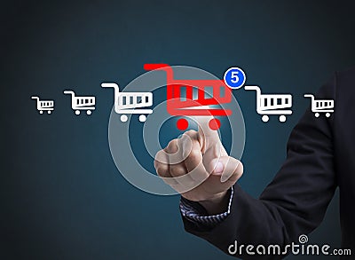 Online marketing business technology. concept selecting shopping Stock Photo