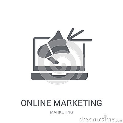 Online marketing icon. Trendy Online marketing logo concept on w Vector Illustration