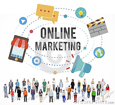 Online Marketing Promotion Campaign Technology Concept Stock Photo