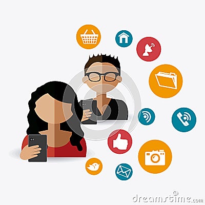 Online Media design. Vector Illustration