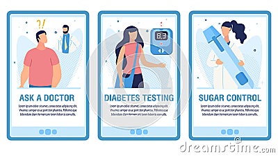 Online Medical Consultation Mobile Flat Page Set Vector Illustration