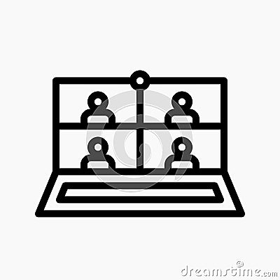 Online meeting icon vector. online learning symbol Vector Illustration