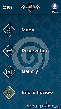 Restourant menu app UX design Stock Photo