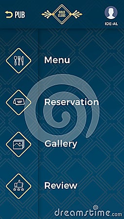 Restourant menu app UX design Stock Photo