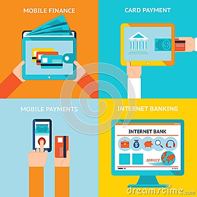 Online and mobile banking Vector Illustration