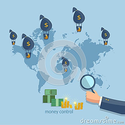 Online money transfer transactions concept Vector Illustration