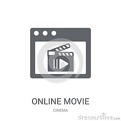 Online movie icon. Trendy Online movie logo concept on white background from Cinema collection Vector Illustration