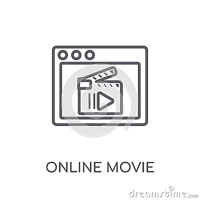 Online movie linear icon. Modern outline Online movie logo conce Vector Illustration