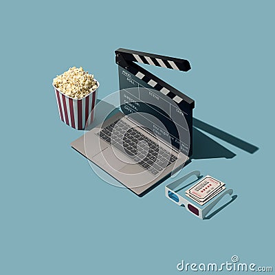 Online movie streaming and cinema Stock Photo