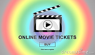 Online movie tickets buying concept Stock Photo