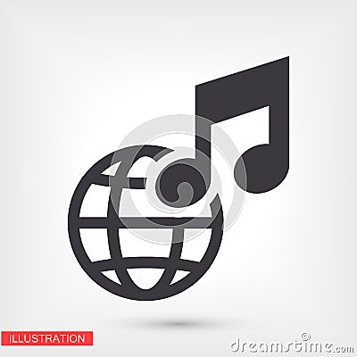 Online music icon. Vector Eps 10 . Lorem Ipsum Flat Design Stock Photo