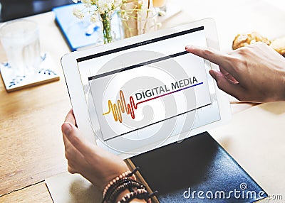 Online Music Multimedia Entertainment Sounds Concept Stock Photo