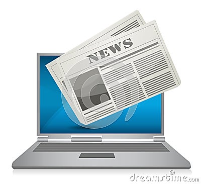 Online News concept illustration Cartoon Illustration