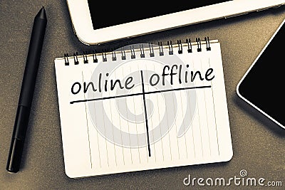 Online Offline Stock Photo