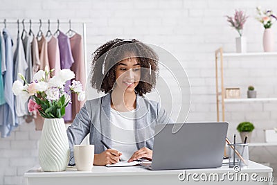 Online orders for small businesses during covid-19 quarantine. Stock Photo