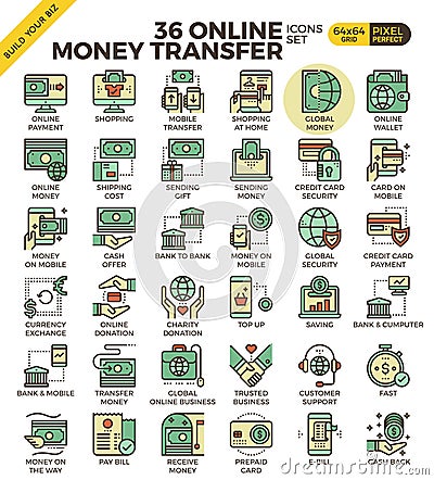 Online payment icons Vector Illustration