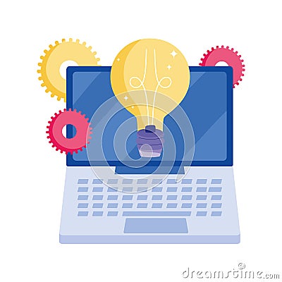 Online payment, laptop money solution, ecommerce market shopping, mobile app Vector Illustration