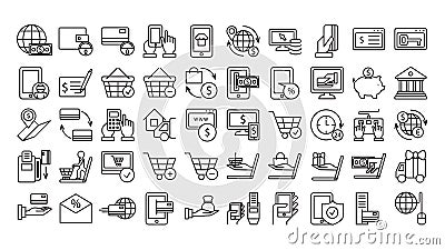 Online payments icons. Vector Illustration