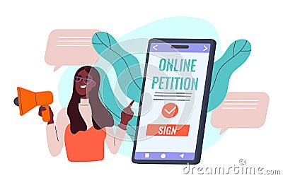 Online petition vector concept Vector Illustration