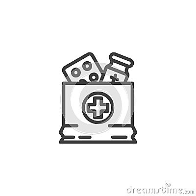 Online pharmacy line icon Vector Illustration