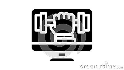 Online Physical Education Black Icon Animation Stock Footage - Video of  media, symbol: 213228106