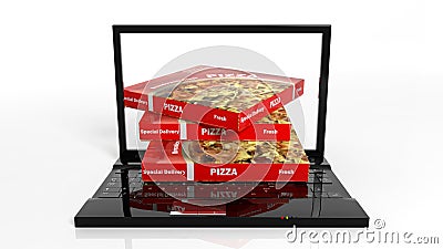 Online pizza delivery concept Stock Photo