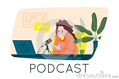 online podcast concept Vector Illustration