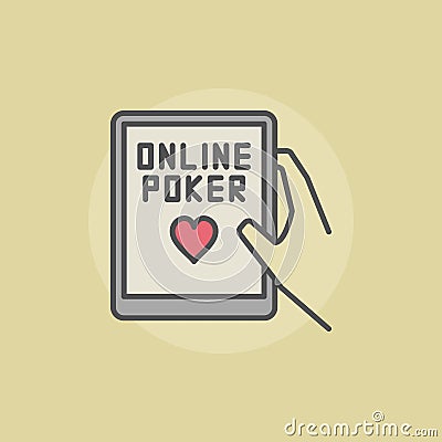 Online poker colorful icon Vector Illustration