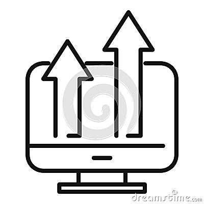 Online poll icon outline vector. Choice vote Stock Photo