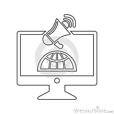 Online, online presence icon. Outline vector design Stock Photo