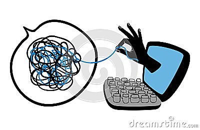 Online psychological help Vector Illustration