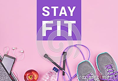 Online quarantine workout concept, stay home and stay fit Stock Photo