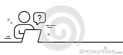 Online question line icon. Ask help sign. Minimal line pattern banner. Vector Vector Illustration