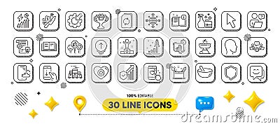 Online question, Manual and Electricity consumption line icons pack. For web app. 3d design elements. Vector Vector Illustration