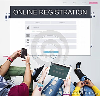 Online Registration Membership Follow Concept Stock Photo