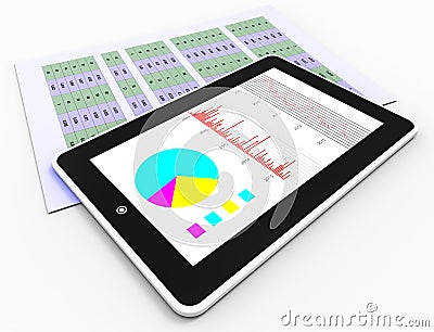 Online Reports Represents Business Graph And Analysis Stock Photo