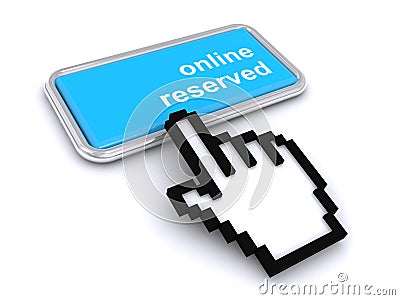 Online reserved button Stock Photo
