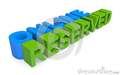 Online reserved on white Stock Photo