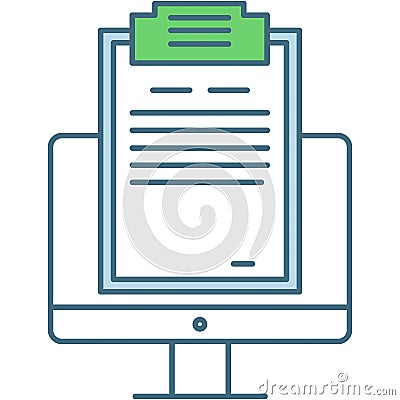 Online resume form icon flat vector document Vector Illustration