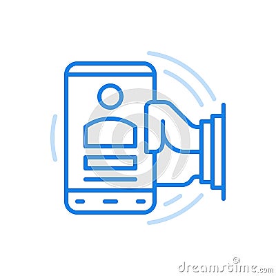 Online resume vector line icon. Autobiography for job candidate employer. Vector Illustration