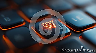Online retail analytics futuristic background, dynamic e-commerce charts and graphs, 3D rendering, Realistic textures, Soft Stock Photo