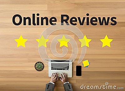 Online Reviews Evaluation time for review Inspection Assessment Stock Photo