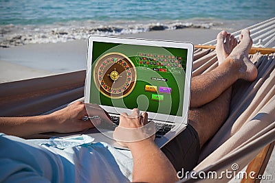Composite image of online roulette game Stock Photo