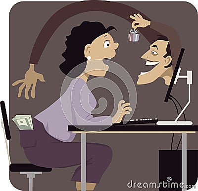 Online scam Vector Illustration