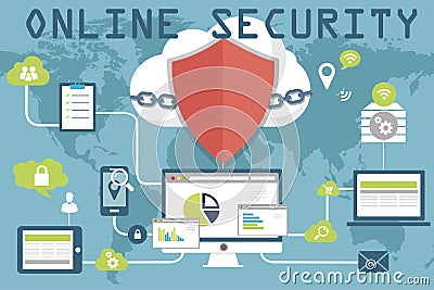 Online Security concept Vector Illustration