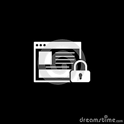 Online Security Icon. Flat Design. Vector Illustration