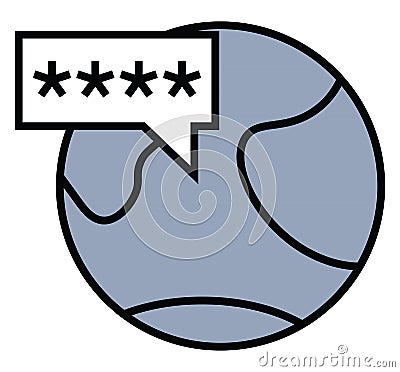 Online security wifi password, icon Vector Illustration