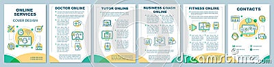 Online services brochure template layout Vector Illustration