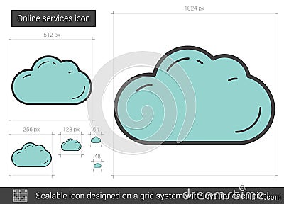 Online services line icon. Vector Illustration